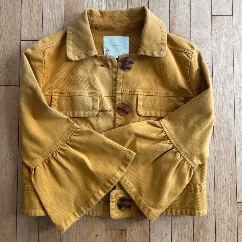 Nora Flounce Sleeve Jacket Anthropologie sz M - Picture 5 of 16